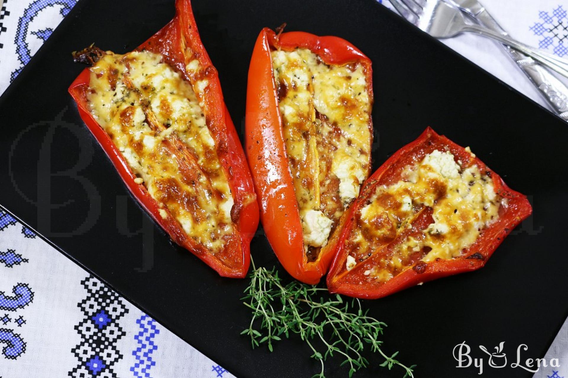 Greek Stuffed Peppers with Cheese - ByLena.com