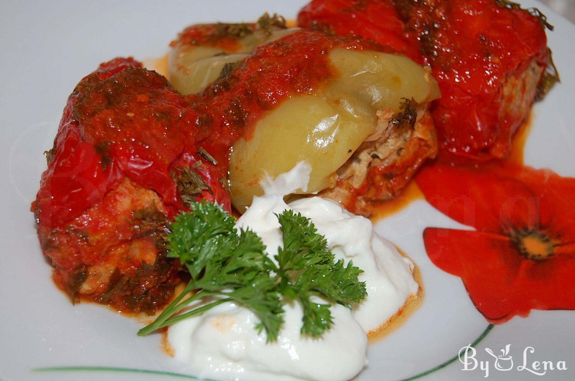 Mince Meat Stuffed Peppers without Rice - ByLena.com