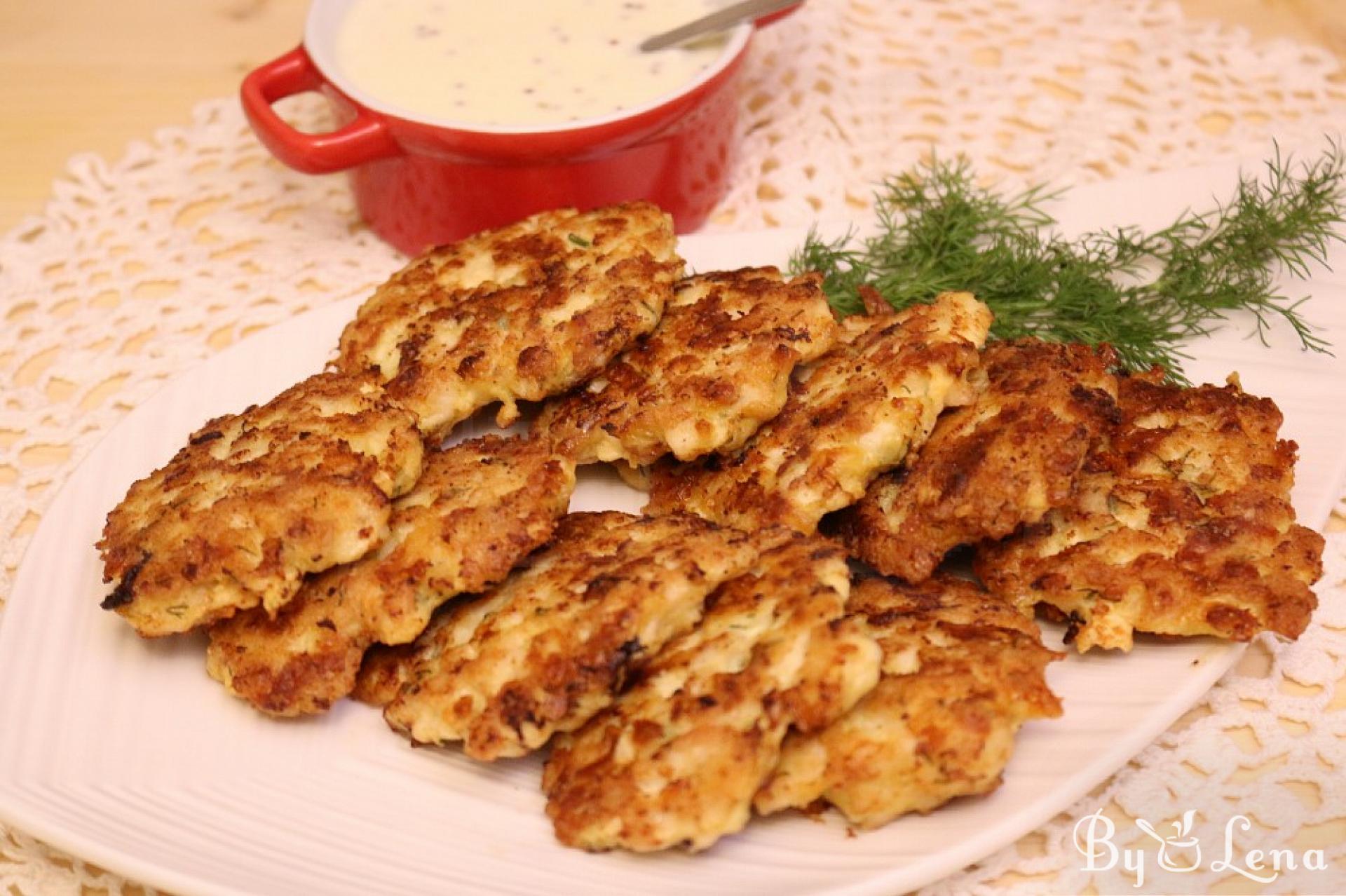 Quick Cheesy Chicken Fritters - ByLena.com