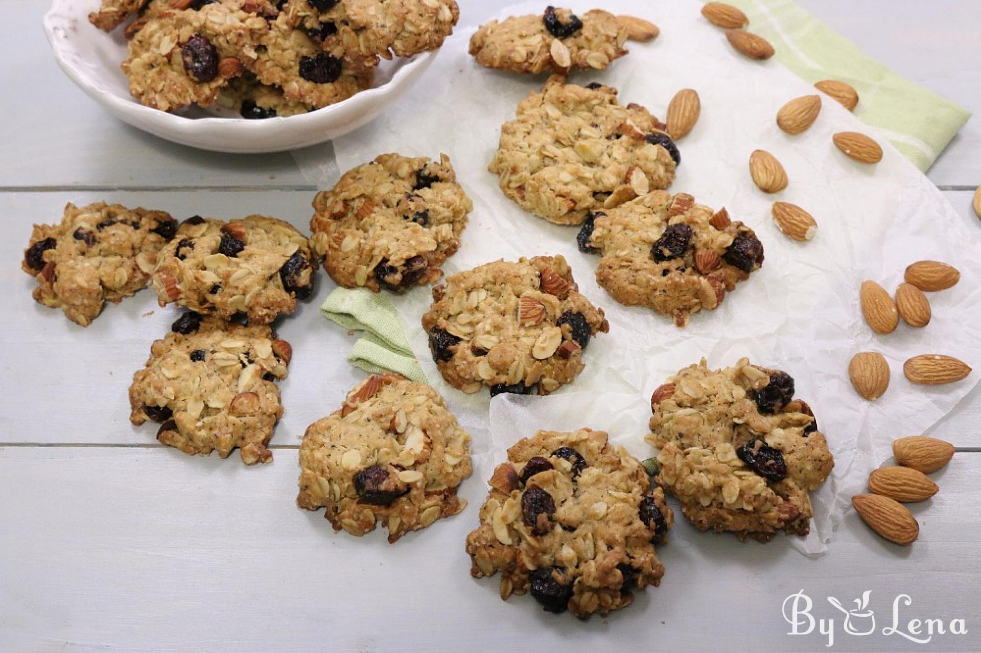 Cranberry Almond Oatmeal Cookies - ByLena.com