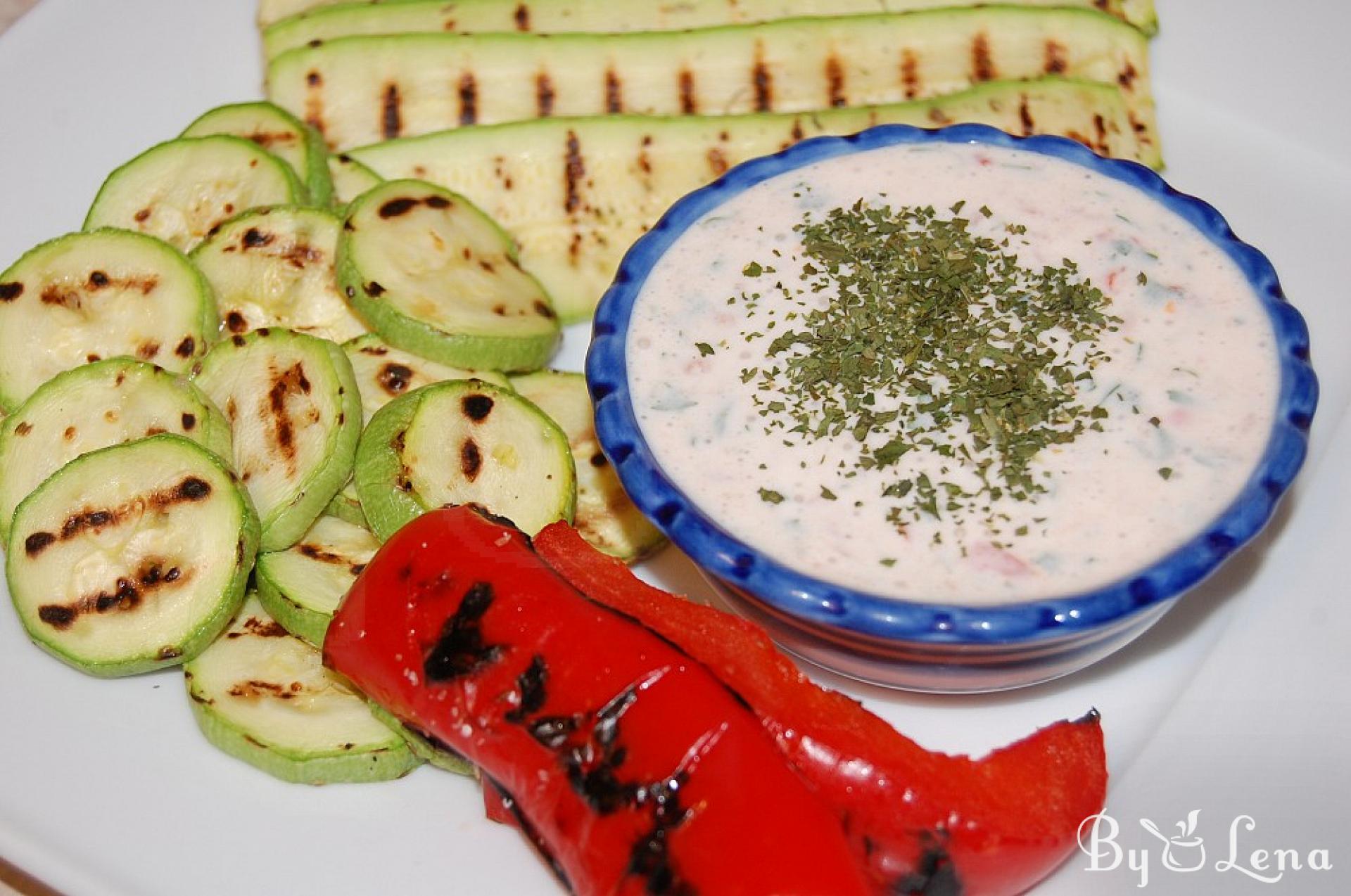Easy Grilled Zucchini with Yogurt Sauce - ByLena.com