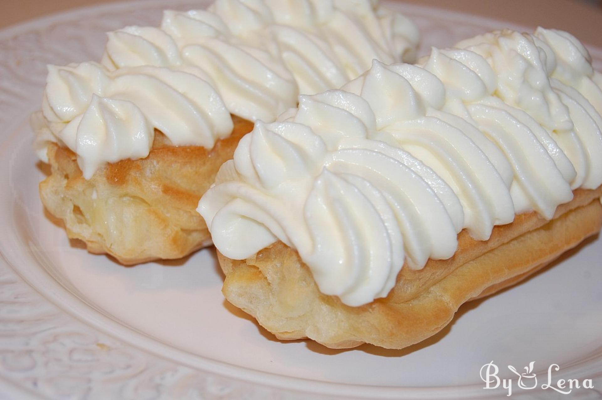 Eclairs with Vanilla Cream - ByLena.com
