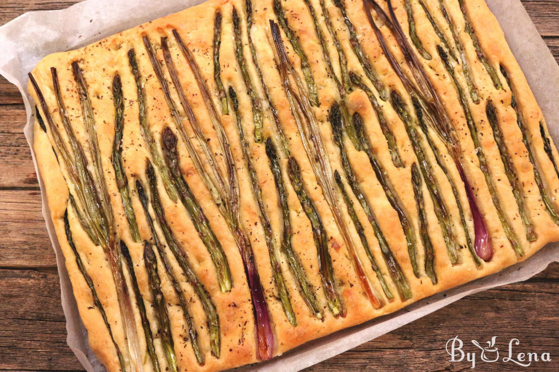 Asparagus and Spring Onion Focaccia Recipe - ByLena.com