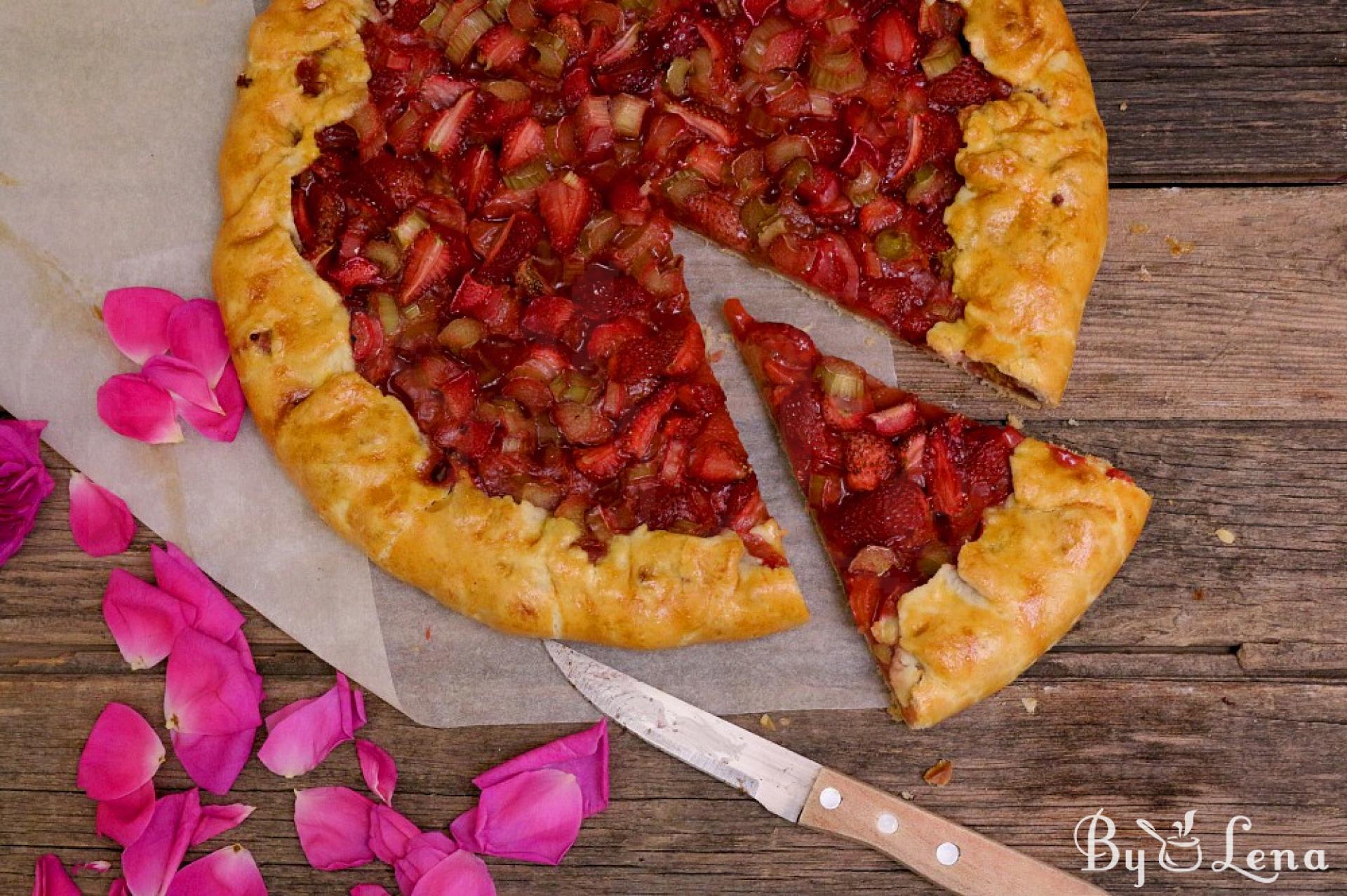 Strawberry and Rhubarb Galette, step-by-step recipe - ByLena.com