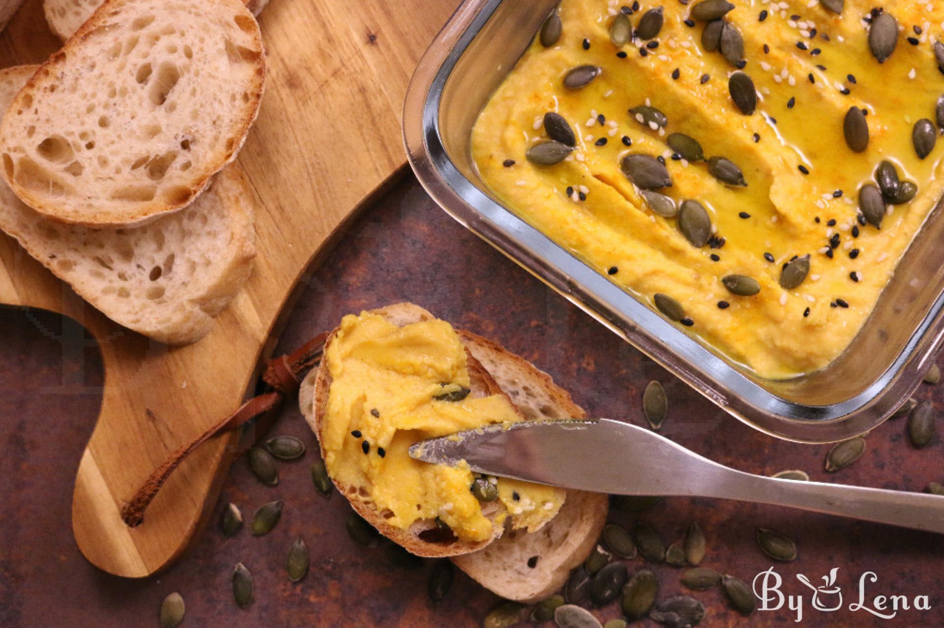 Roasted Pumpkin Hummus Recipe - Vegan, Flavorful - ByLena.com