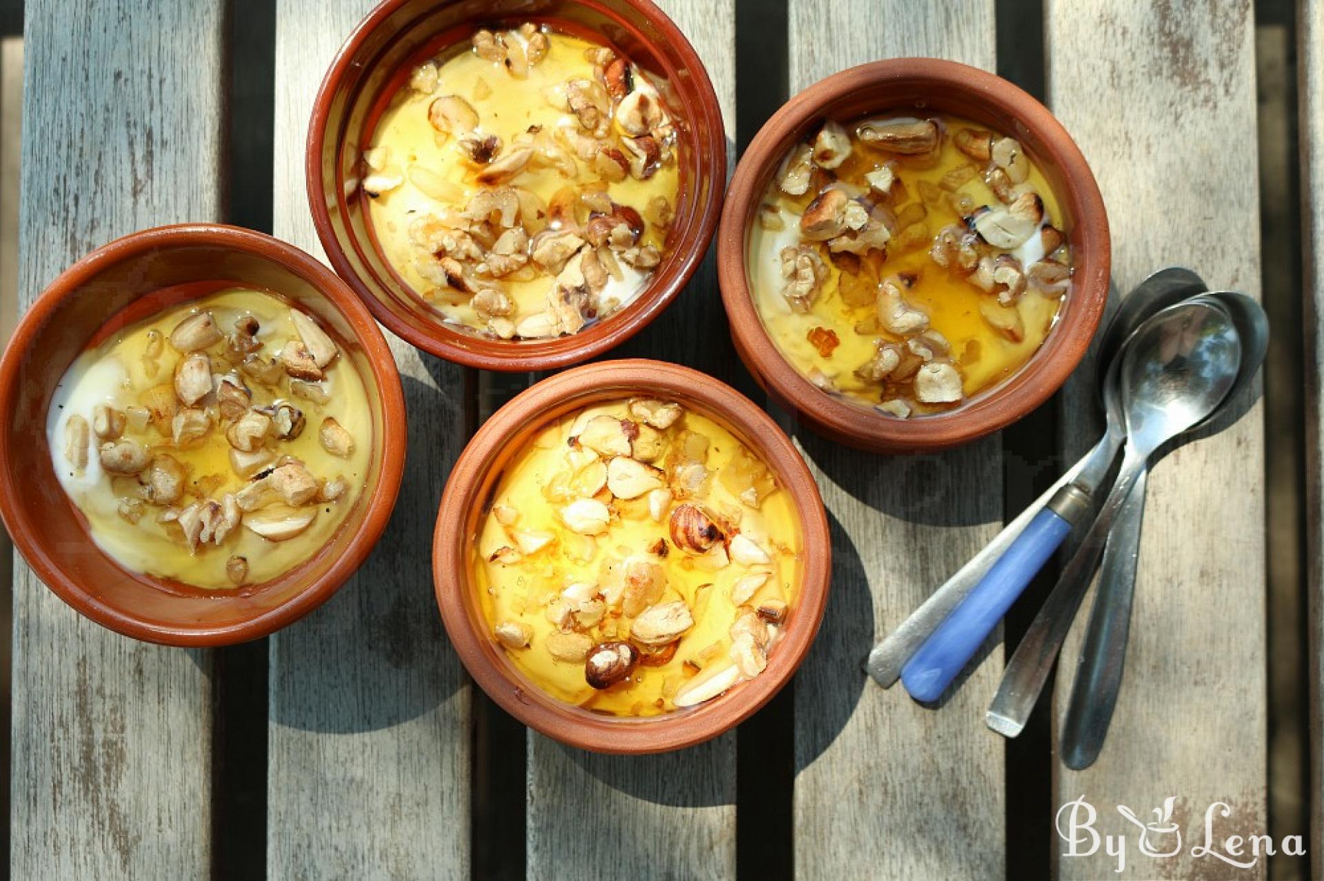 Yogurt with Honey and Walnuts - Greek Dessert - ByLena.com
