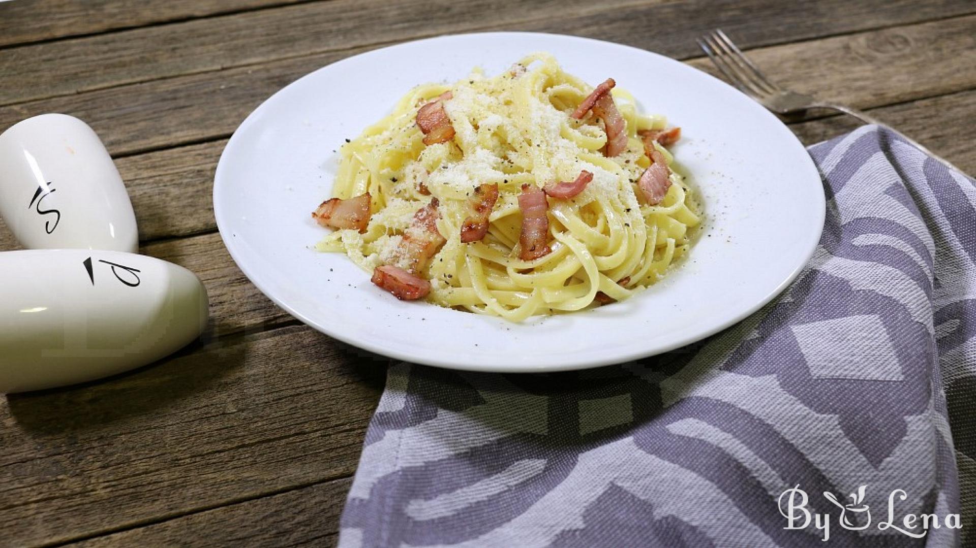 Pasta Carbonara - step by step recipe - ByLena.com