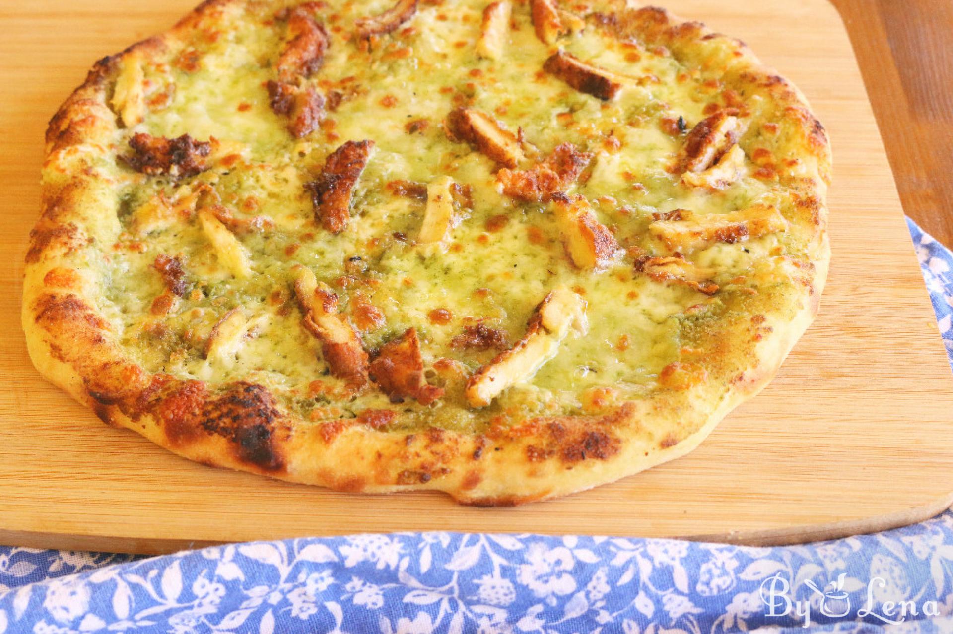 Easy Chicken Pesto Pizza - ByLena.com