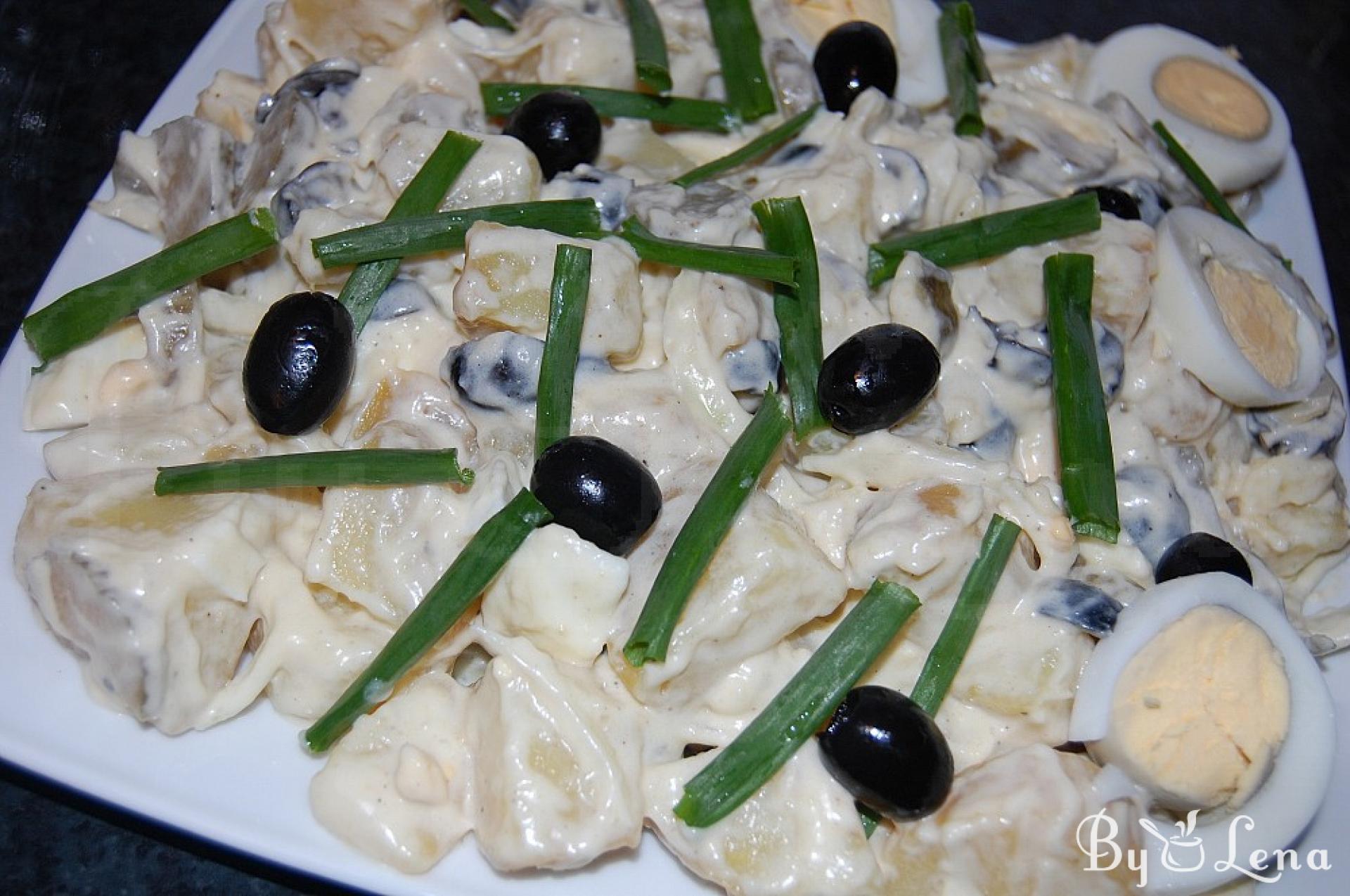 Potato Salad with Olives and Pickles - ByLena.com