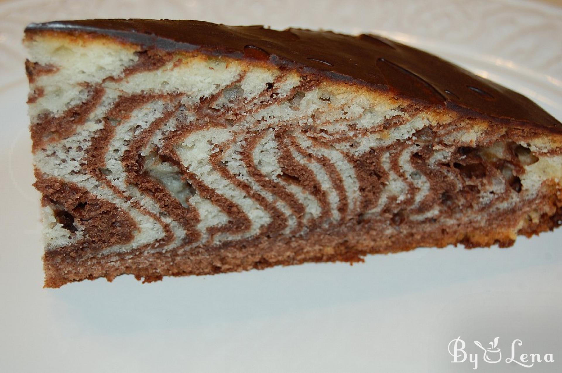 Zebra Cake Recipe - Quick and Easy Striped Cake - ByLena.com