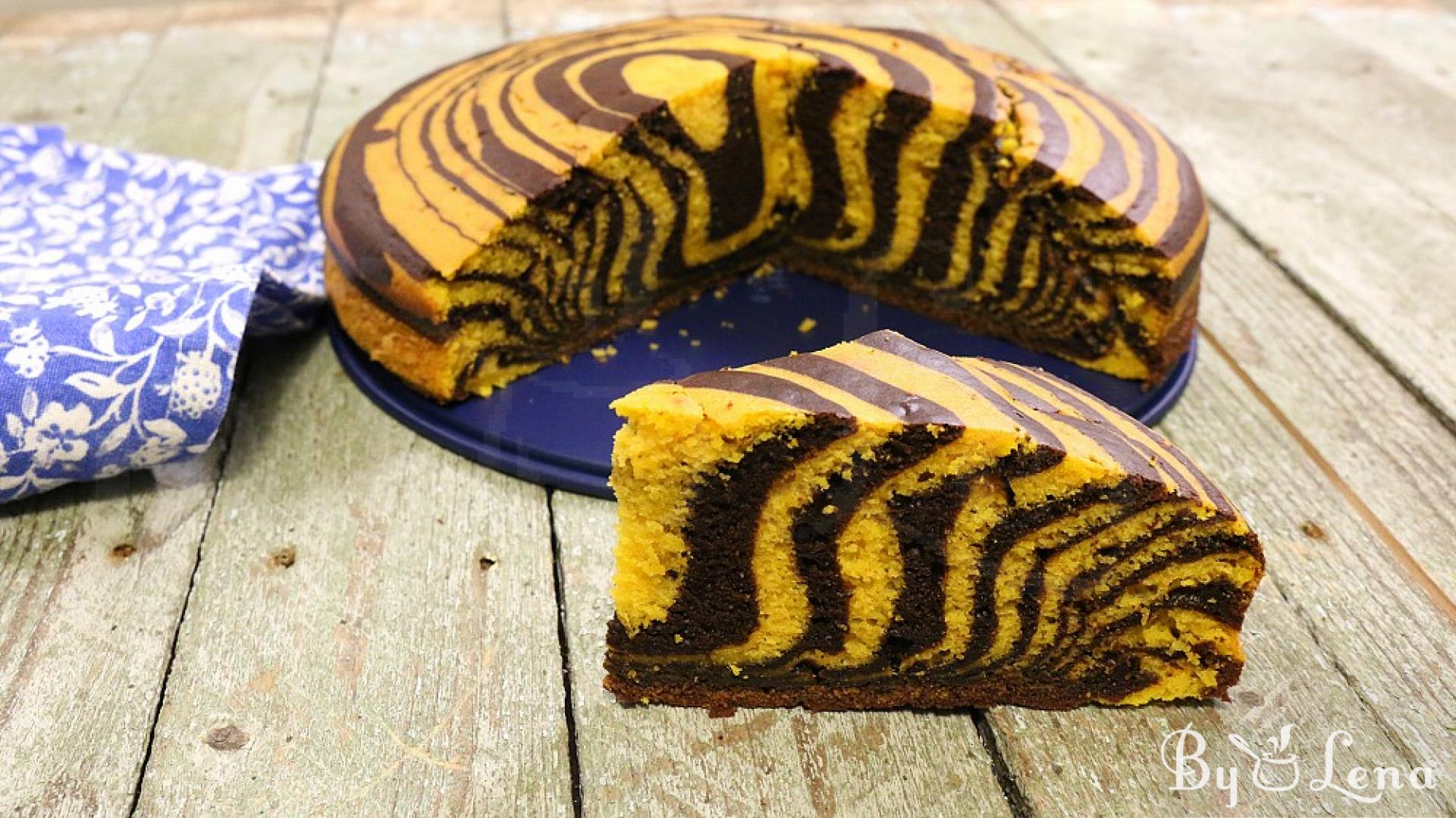 Pumpkin Zebra Cake - ByLena.com