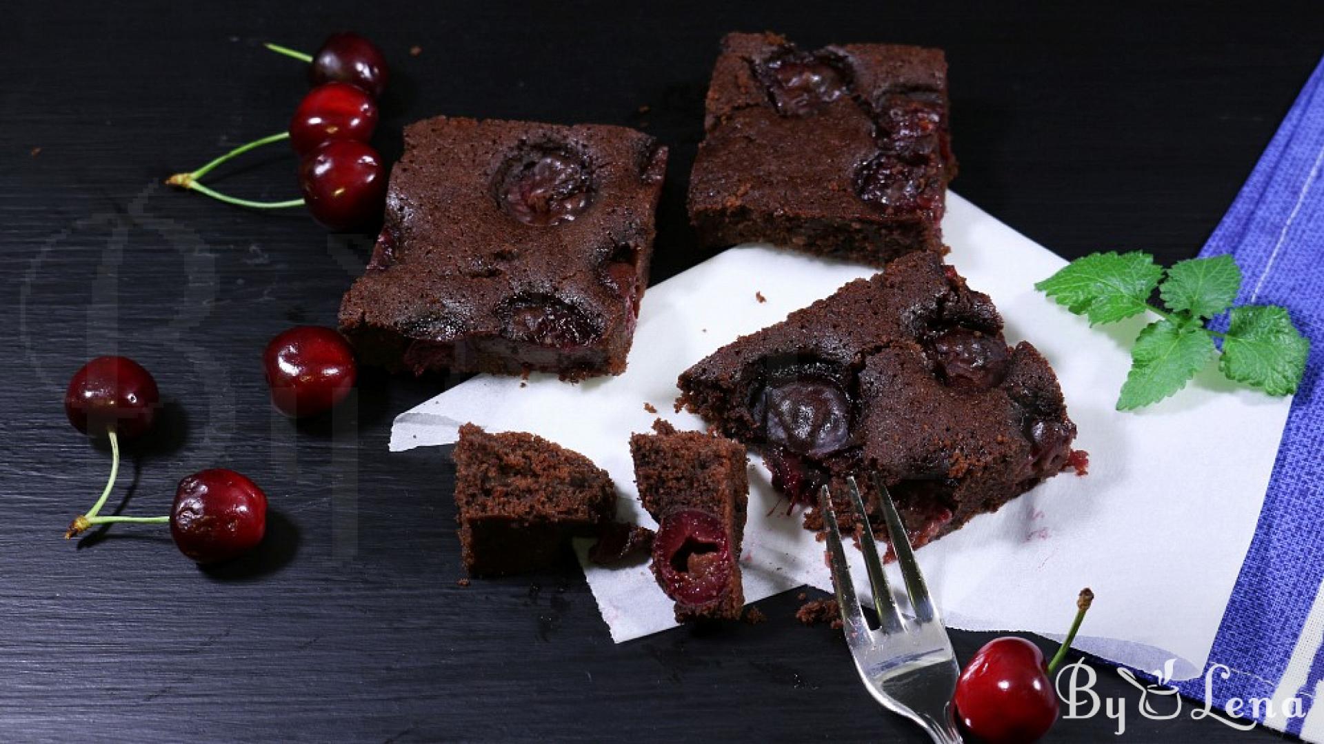 Cherry Chocolate Sheet Cake - ByLena.com