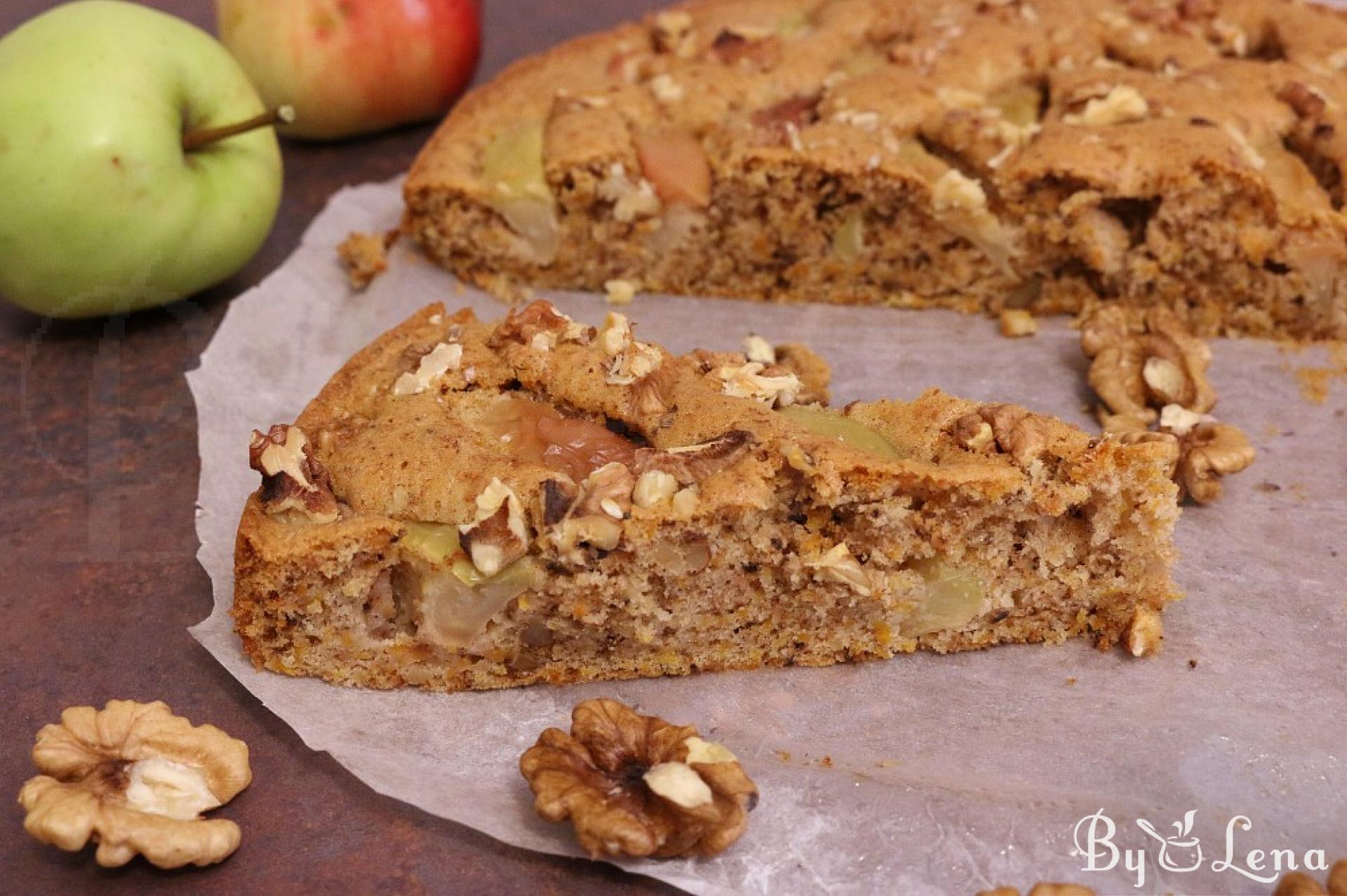 Easy Apple Carrot Cake with Walnuts - ByLena.com