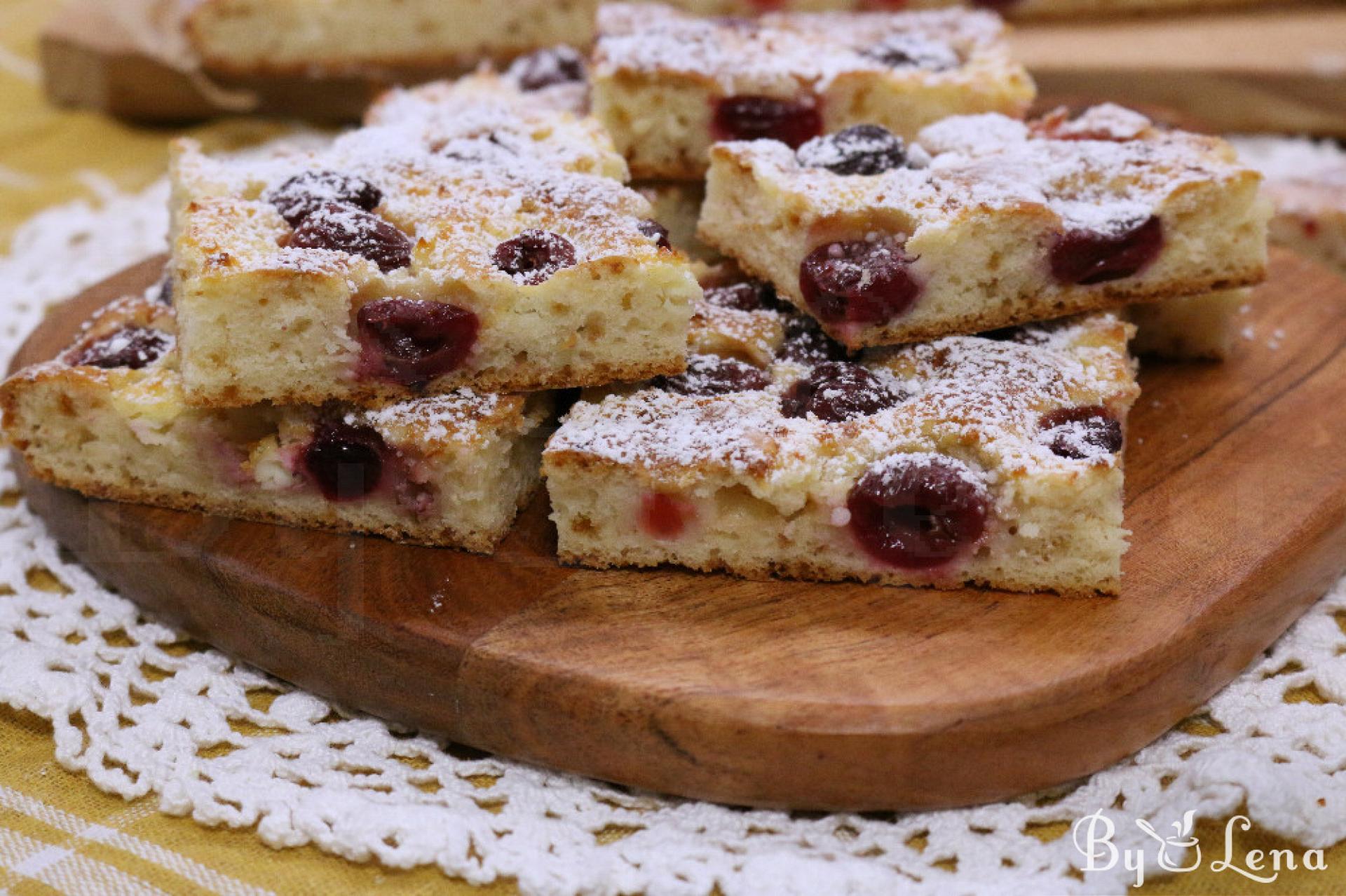 Easy Cherry and Cottage Cheese Sponge Cake Recipe - ByLena.com