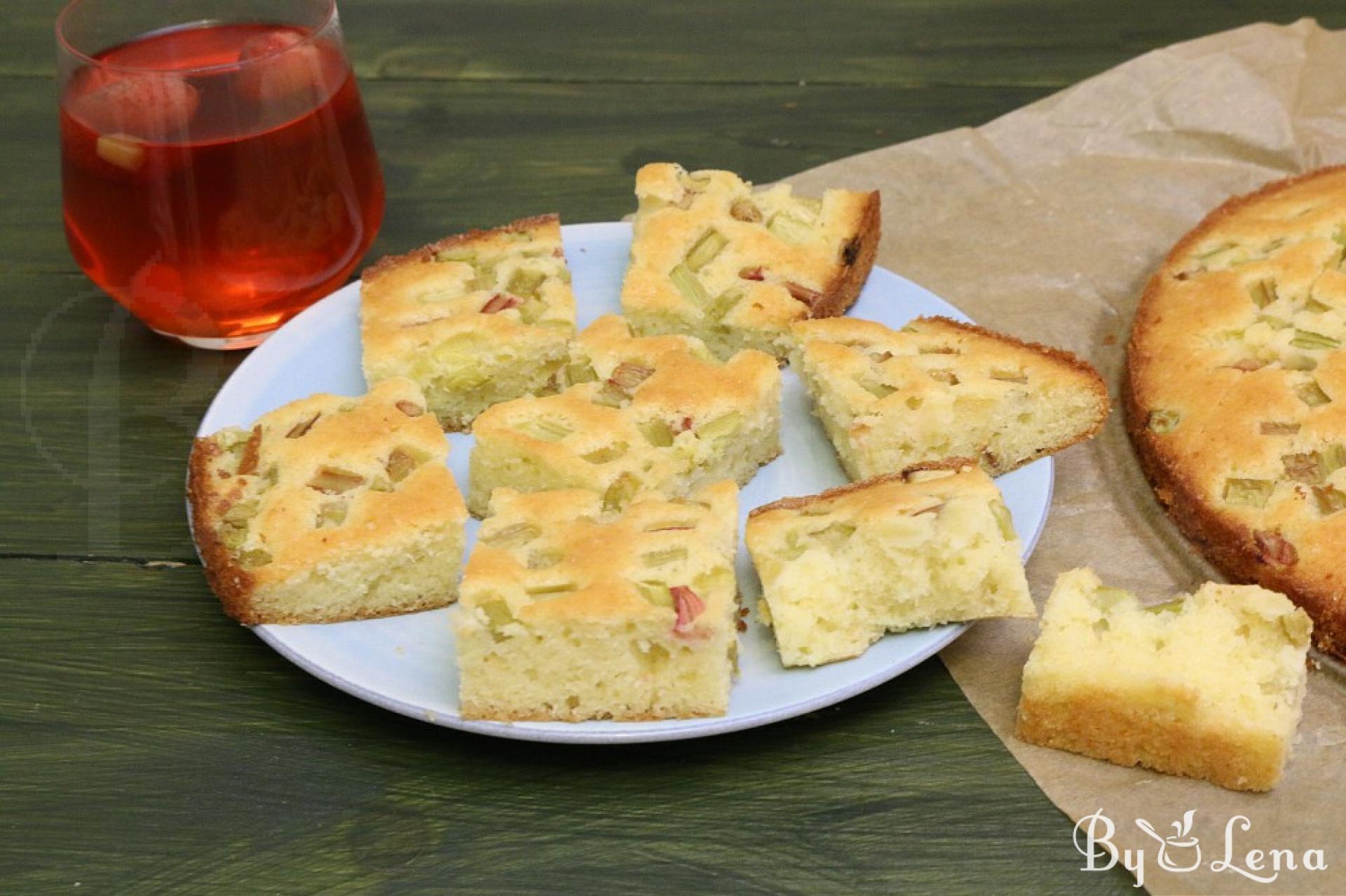 Easy Rhubarb Cake - ByLena.com