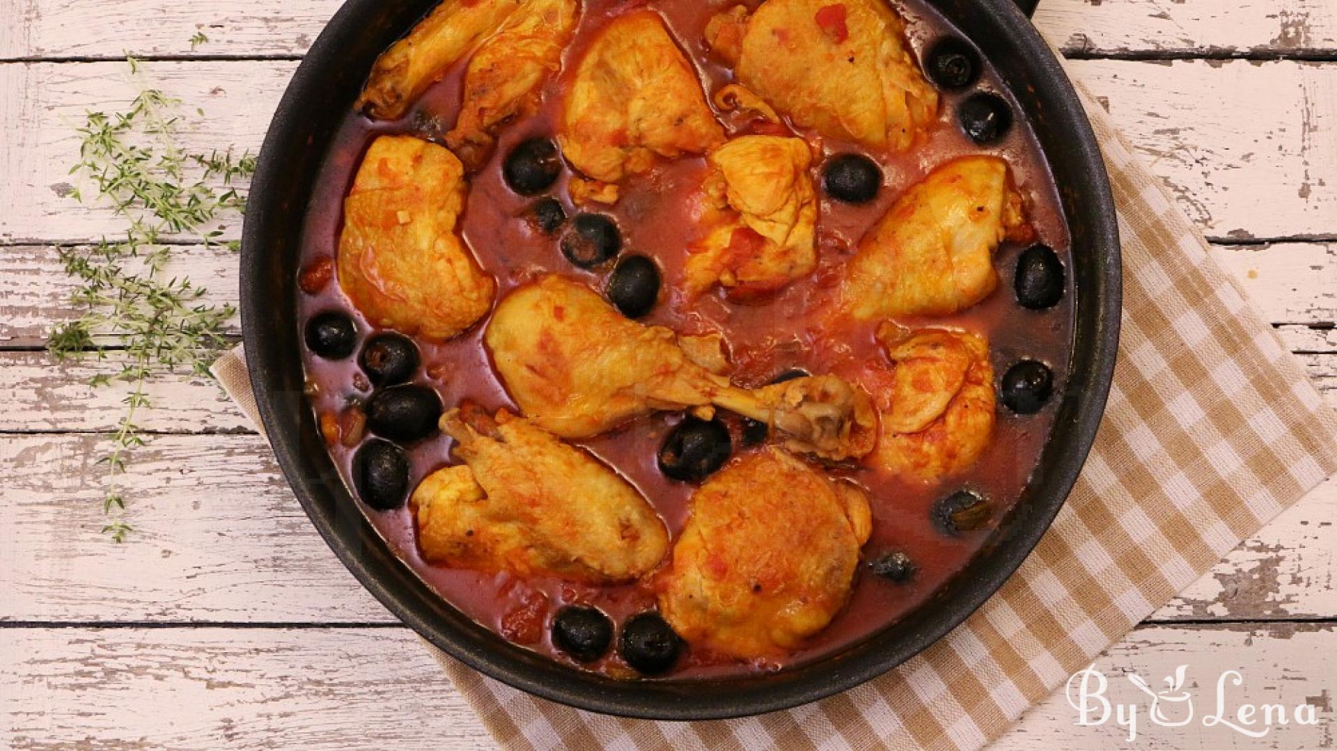 Skillet Chicken with Olives and Tomatoes - ByLena.com