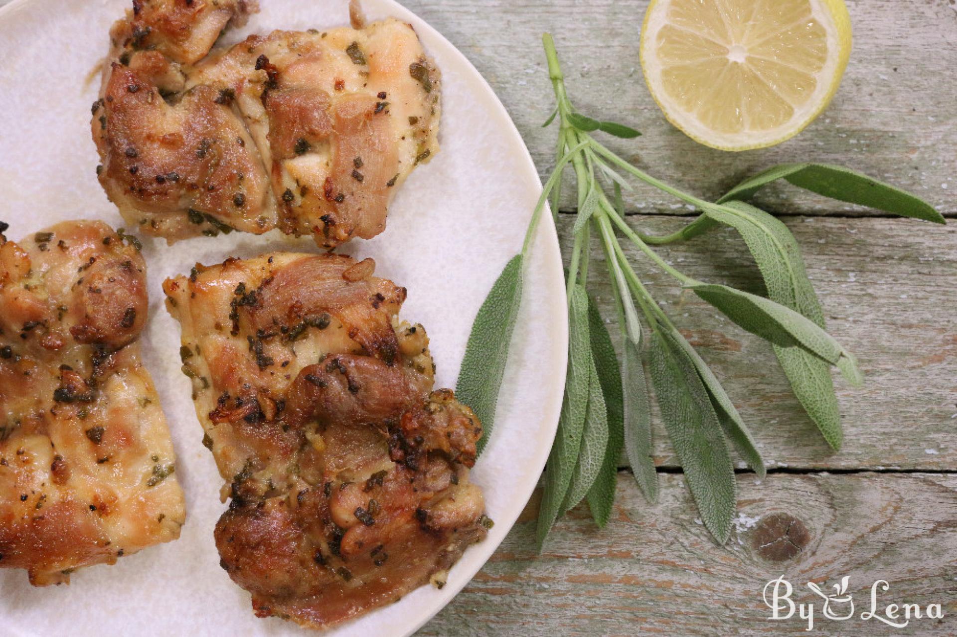 Lemon and Sage Roasted Chicken - ByLena.com