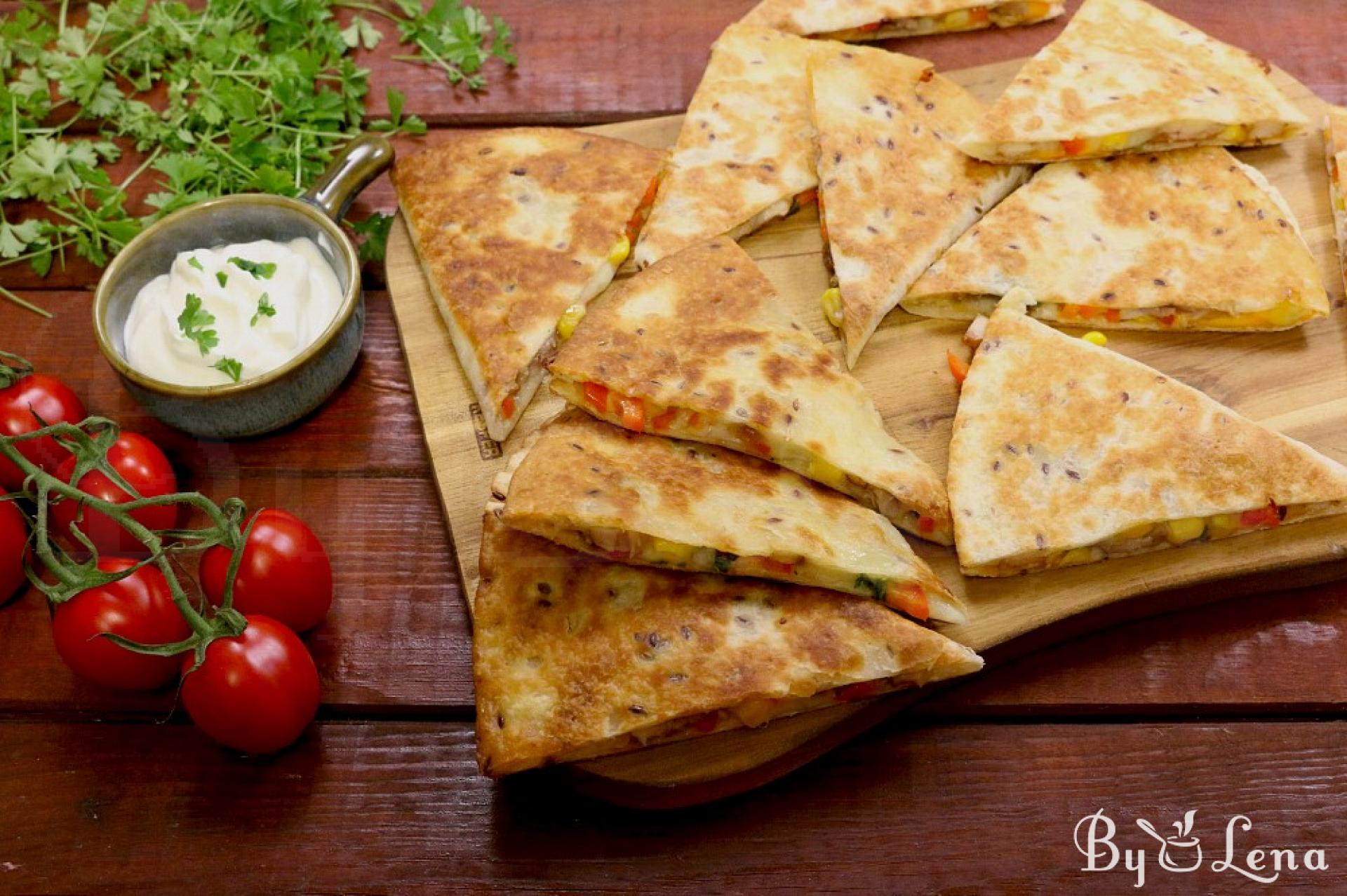 Simple Chicken Quesadilla - ByLena.com