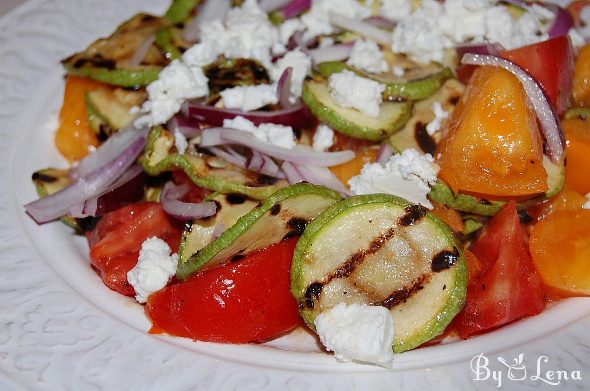Roasted Zucchini Salad with Feta and Tomatoes - ByLena.com