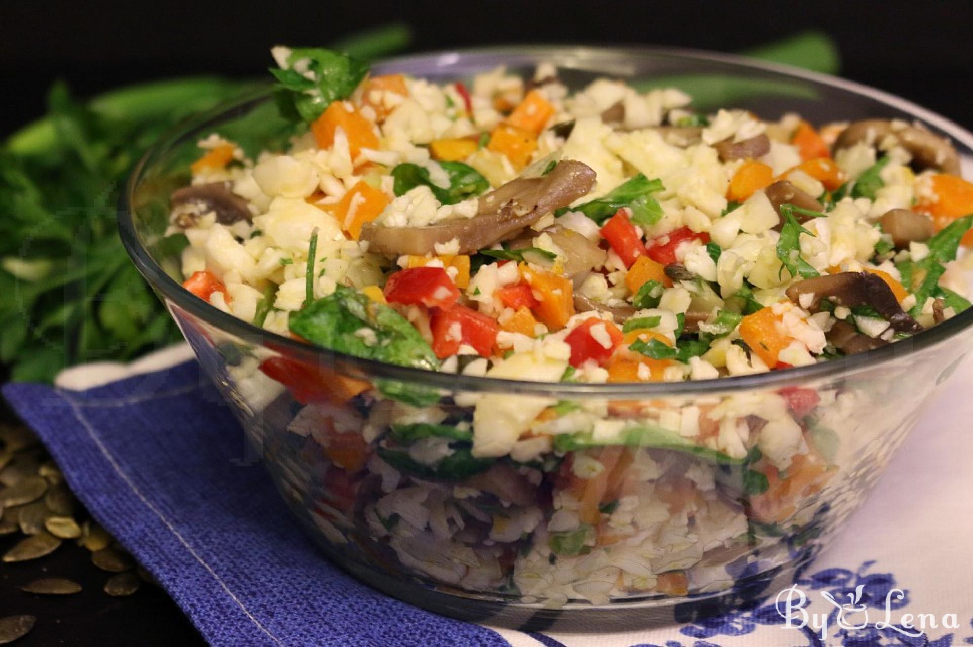 Roasted Pumpkin, Cauliflower and Mushroom Salad - ByLena.com