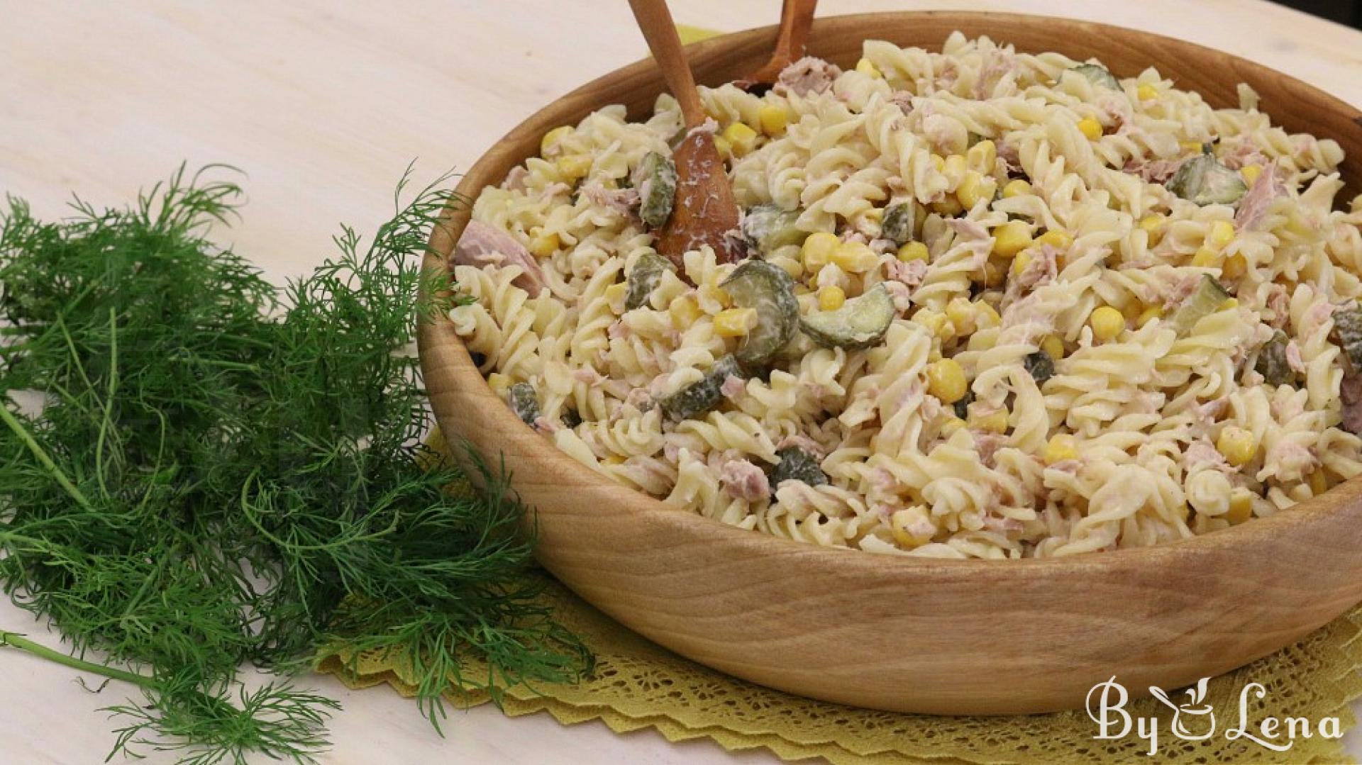 Easy Tuna Pasta and Corn Salad - ByLena.com