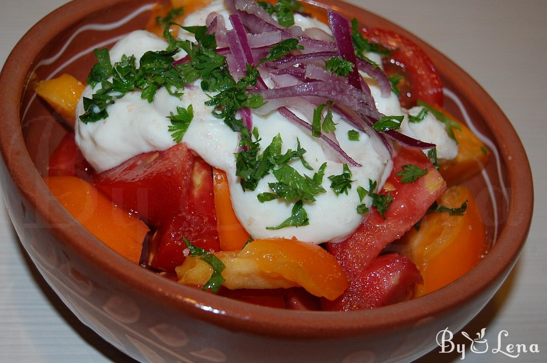 Tomato Salad with Yogurt: Fresh and Healthy Recipe - ByLena.com
