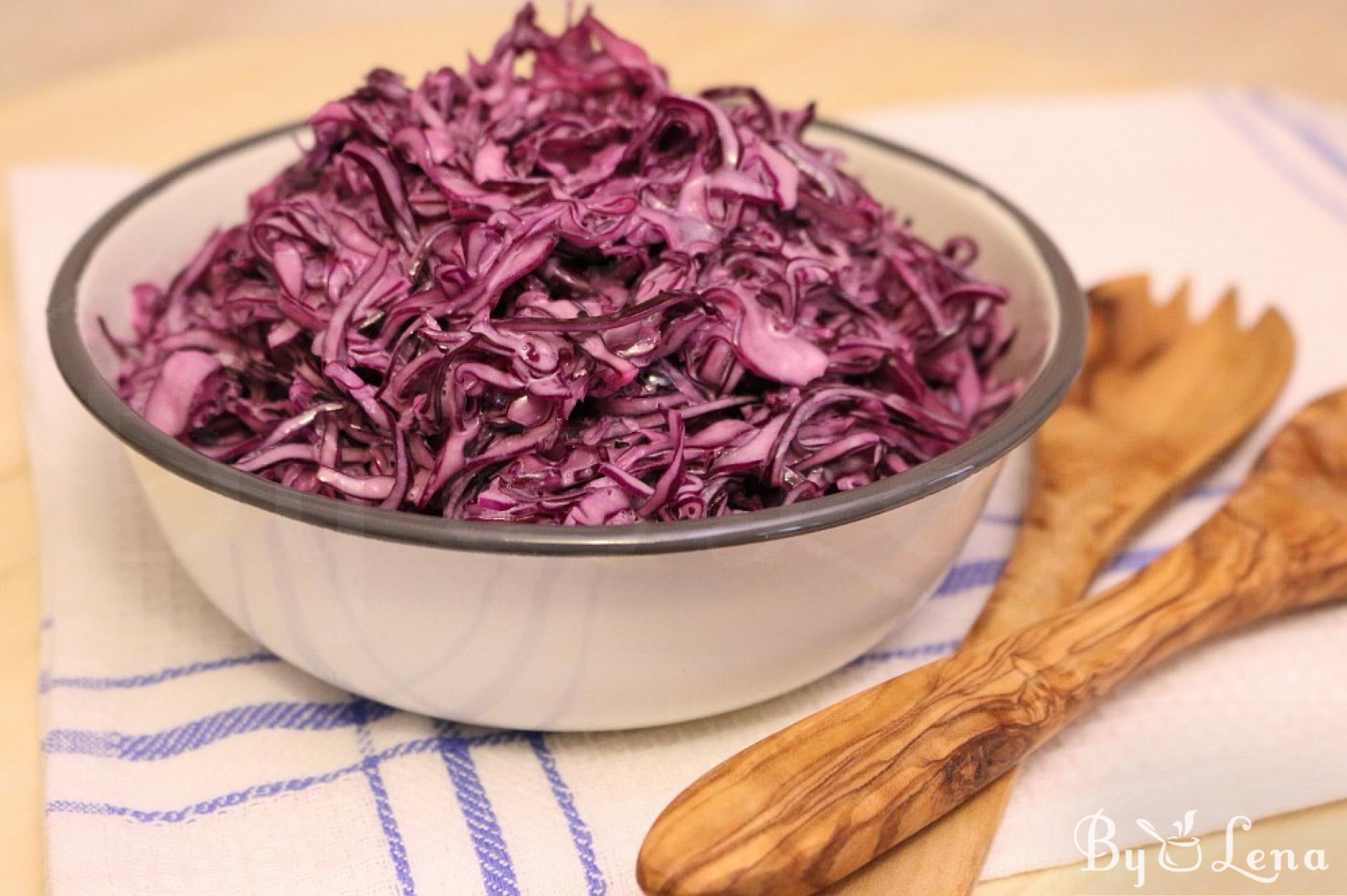 Creamy Red Cabbage Salad - ByLena.com