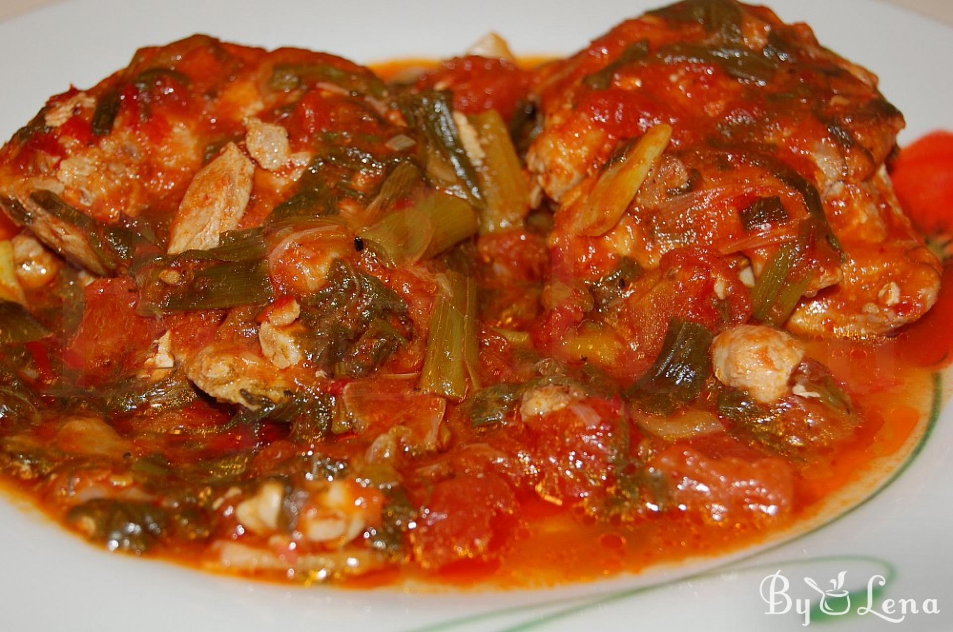 Chicken Stew with Greens and Tomatoes - ByLena.com