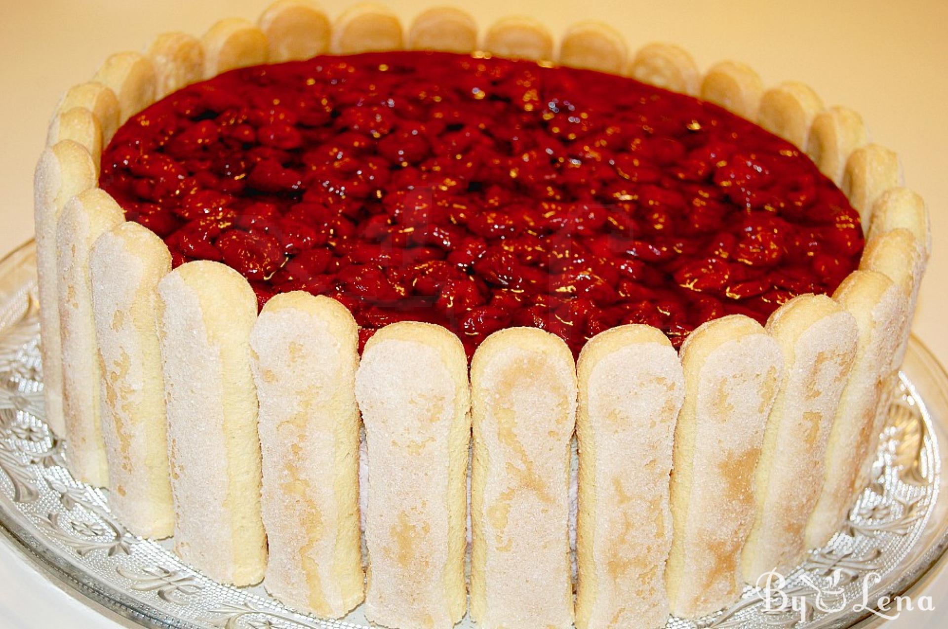 Cherry Charlotte Cake Recipe - Creamy & Fruity Delight - ByLena.com