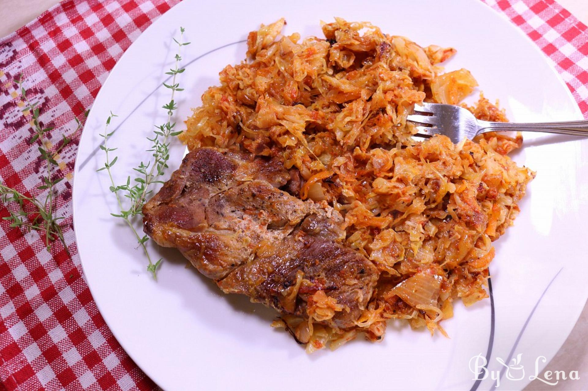 Roasted Pork with Sauerkraut - ByLena.com