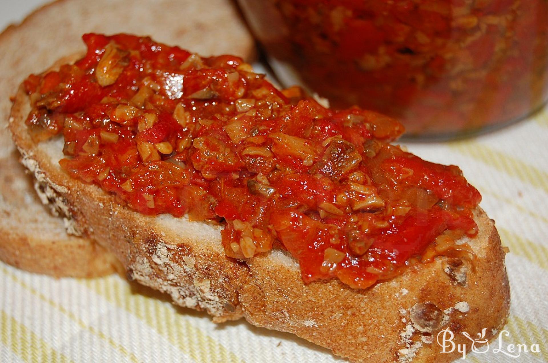 Red Peppers and Mushrooms Spread - ByLena.com