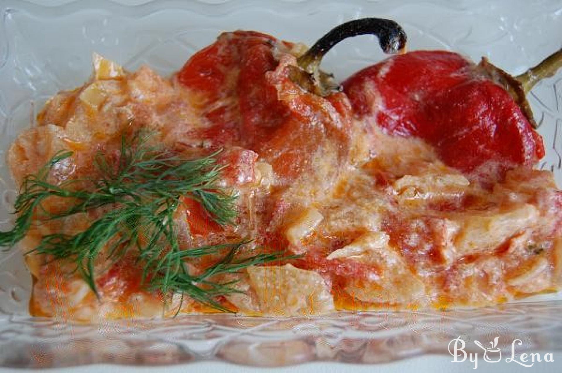 Roasted Peppers with Sour Cream - ByLena.com