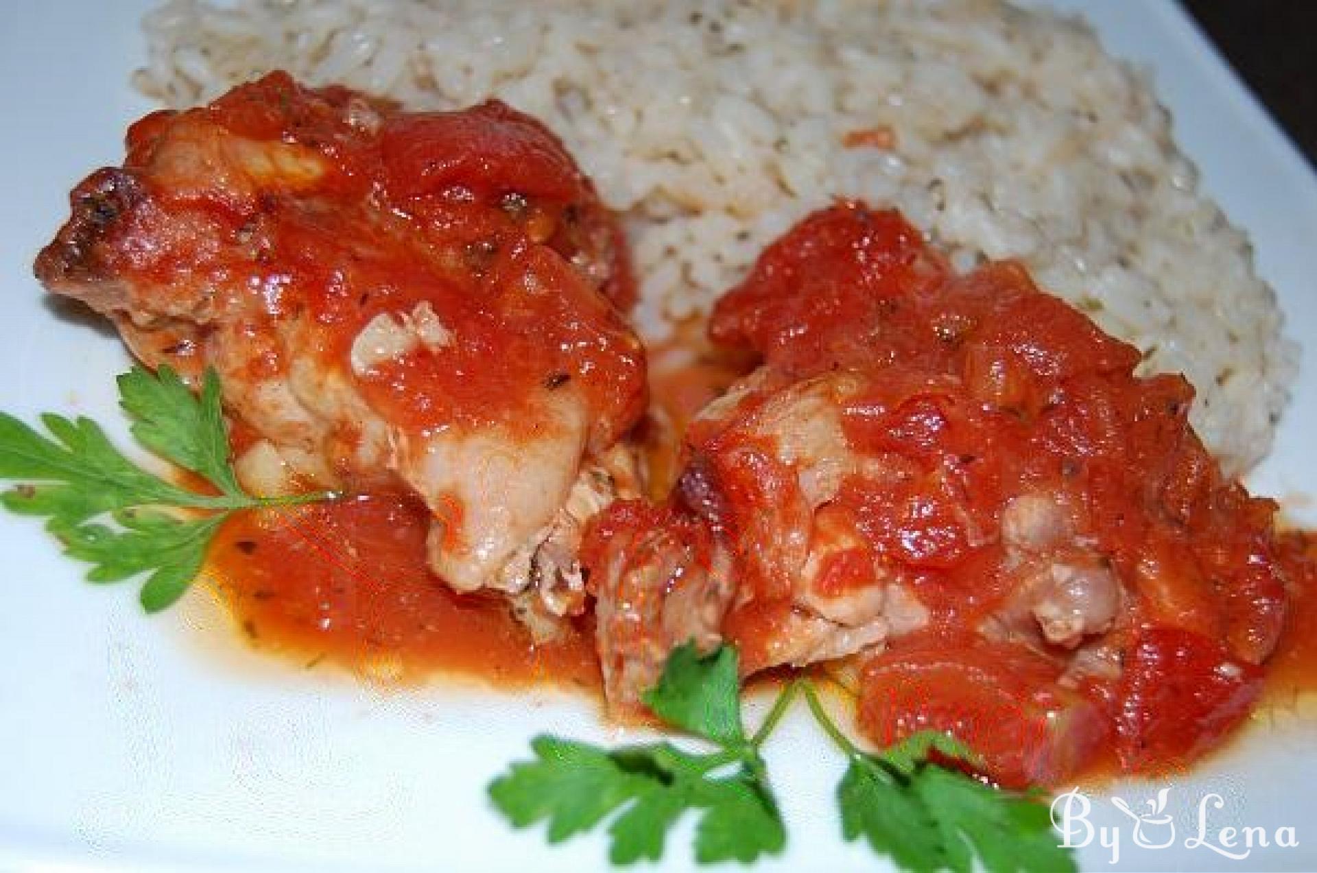 Easy Baked Chicken with Tomatoes and Garlic - ByLena.com