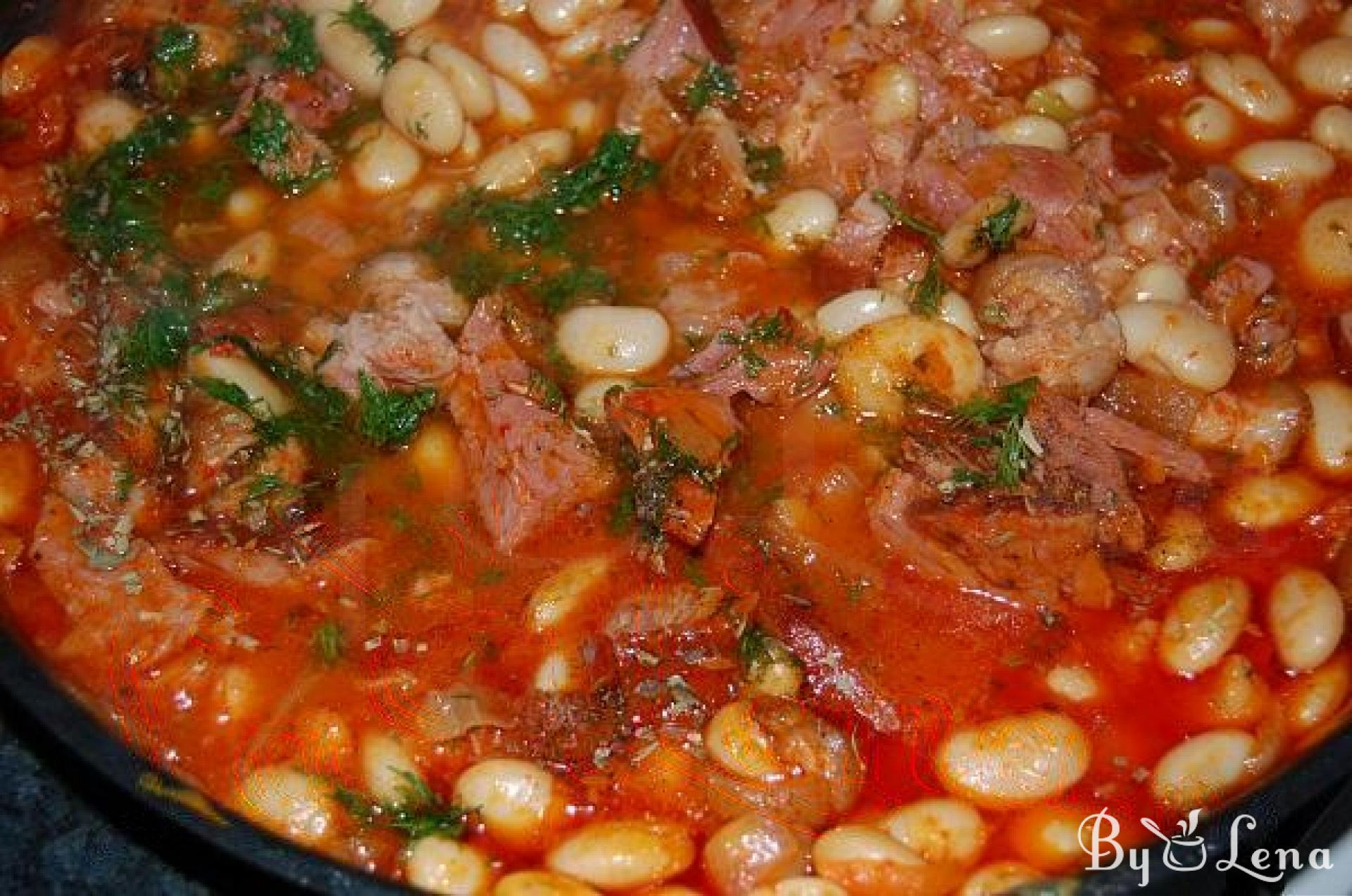 White beens and Smoked Ham Hocks Stew - ByLena.com