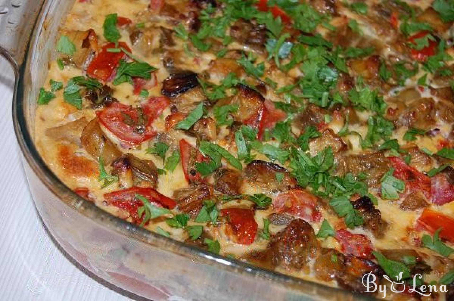 Baked Eggplant Recipe with Eggs & Feta Cheese - ByLena.com