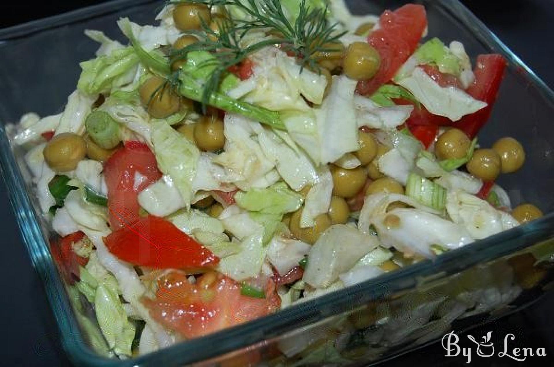 Cabbage, Peas and Tomatoes Salad - ByLena.com
