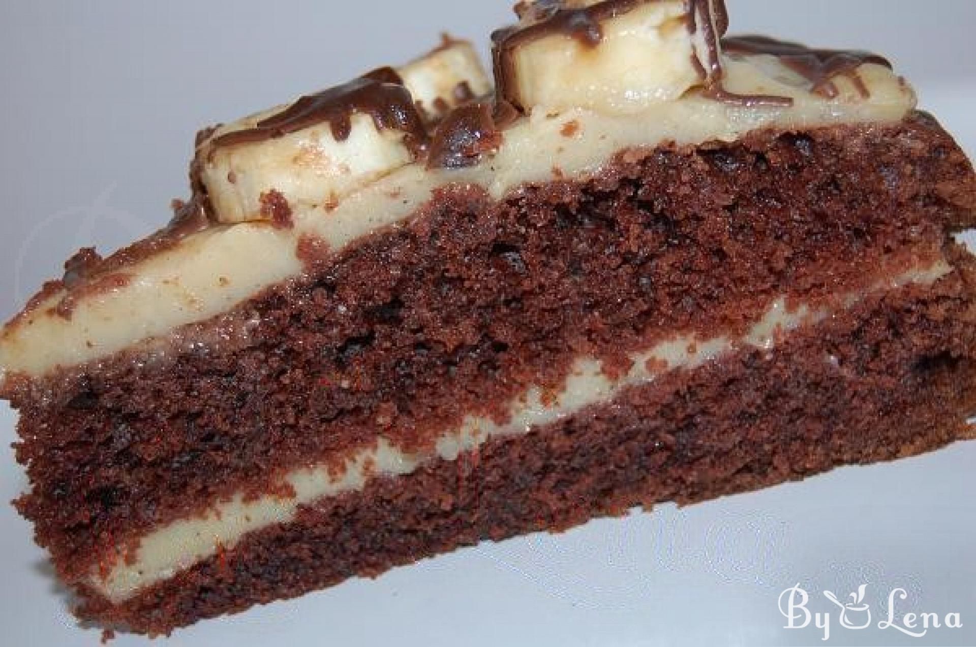 Vegan Chocolate Cake with Bananas - ByLena.com