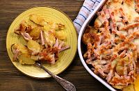 Roasted Potatoes with Ham and Cheese