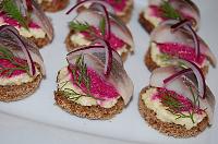 Pickled Herring Canapes with Beet