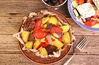 Kleftiko - meat steak and vegetables, Greek-style