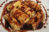 Farmer's Cheese Crepes with Chocolate Sauce