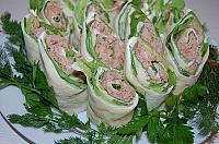 Crepes Rolls with Tuna and Lettuce