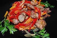 Warm Chicken Liver Salad with Roasted Vegetables