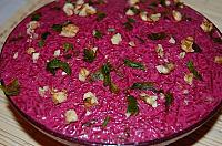 Russian Creamy Beet Salad with Walnuts and Garlic