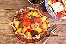 Kleftiko - meat steak and vegetables, Greek-style