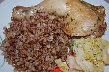 Baked Chicken Legs with Buckwheat