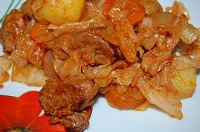 Fried Cabbage with Meat and Potatoes