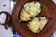 Roasted Eggplant with Cheese and Tomatoes