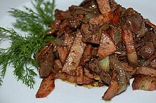 Braised Chicken Liver with Bacon