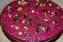 Russian Creamy Beet Salad with Walnuts and Garlic